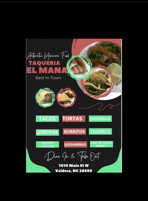 Menu photo 2 Taqueria El Mana Valdese, NC Menu photo 2 Taqueria El Mana Valdese, NC