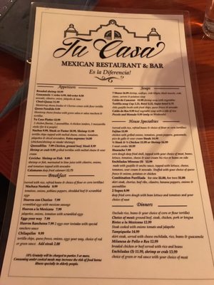 Menu photo 6 Tu Casa Mexican Restaurant & Bar Milwaukee, WI Menu photo 6 Tu Casa Mexican Restaurant & Bar Milwaukee, WI