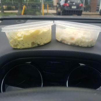 Sylvester's Ms Style BBQ - Potato salad (left), cole slaw (right) - American Near Me - Raymond, Mississippi Sylvester's Ms Style BBQ - Potato salad (left), cole slaw (right) - American Near Me - Raymond, Mississippi