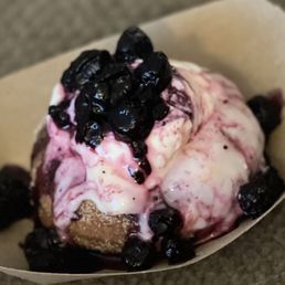 an ice cream with blueberries
