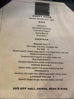 Menu photo 4 Copper 29 Bar Coral Gables, FL