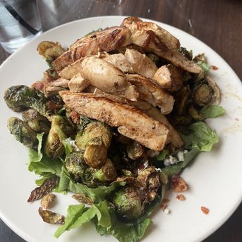 Brickhouse Tavern - Brussels sprouts salad with chicken! So yummy and big. Needed to take half home!! - Burgers Near Me - Indian Orchard, Massachusetts Brickhouse Tavern - Brussels sprouts salad with chicken! So yummy and big. Needed to take half home!! - Burgers Near Me - Indian Orchard, Massachusetts