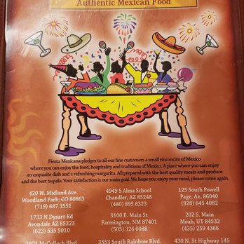 Fiesta Mexicana - The menu cover - Mexican Near Me - Page, Arizona Fiesta Mexicana - The menu cover - Mexican Near Me - Page, Arizona