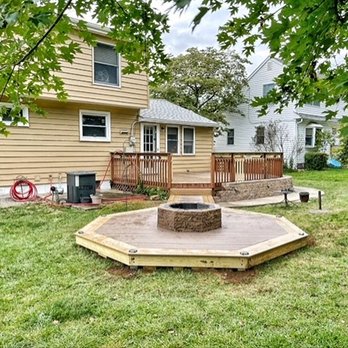 Reiser General Contracting - In this project our client wanted their deck resurfaced, but also wanted to add a fire pit! - General Contractors Near Me