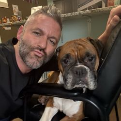 Spine By Design - Me and Penny (Dr. G's pup) at check-in.