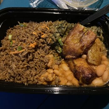 Baobab Fare - Spicy rice, white beans, creamed spinach and plantains.(vegetarian) - Coffee & Tea Near Me - Detroit, Michigan Baobab Fare - Spicy rice, white beans, creamed spinach and plantains.(vegetarian) - Coffee & Tea Near Me - Detroit, Michigan