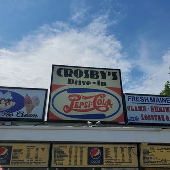 Crosby's Drive In - a sign for the drive - in - American Near Me - Bucksport, Maine
