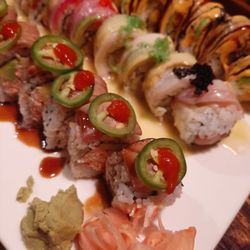 Fuji Japanese Steakhouse - The Burning Man, Sumo, Fancy Rainbow Roll