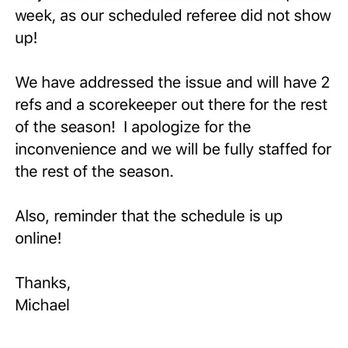 Sports Monster Pittsburgh - This is an email I got after a no call no show. Refs still didn't show after this email was sent for an additional 3 consecutive weeks - Sports Clubs Near Me - Pittsburgh, Pennsylvania Sports Monster Pittsburgh - This is an email I got after a no call no show. Refs still didn't show after this email was sent for an additional 3 consecutive weeks - Sports Clubs Near Me - Pittsburgh, Pennsylvania