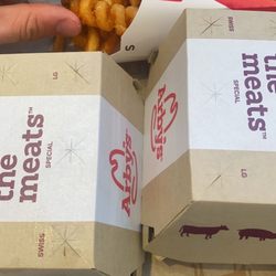 Arby's - My 2 crispy chicken sandwiches and Curly Fries (Small)