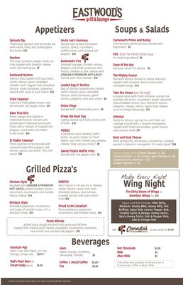Menu photo 4 Eastwood's Grill & Lounge Windsor, ON