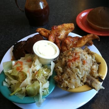 Dixie Bones BBQ - 2 meat combo(ribs & catfish) with muddy spuds and cabbage - Barbeque Near Me - Woodbridge, Virginia Dixie Bones BBQ - 2 meat combo(ribs & catfish) with muddy spuds and cabbage - Barbeque Near Me - Woodbridge, Virginia