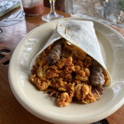 Buckhorn Saloon - Breakfast burrito and mimosas
