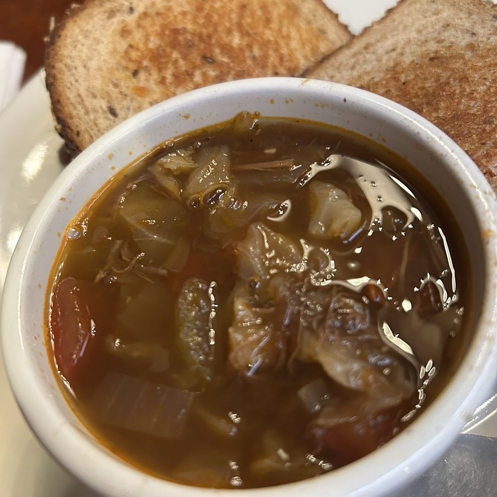 The Wooden Chair - The Spindle with beef cabbage soup. Delicious! - Breakfast & Brunch Near Me - Stevens Point, Wisconsin