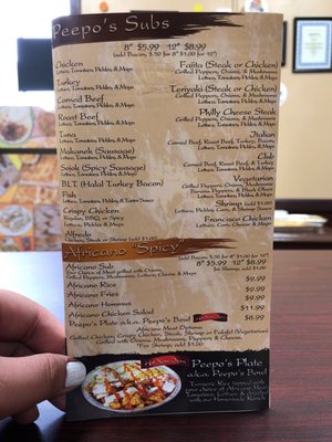 Menu photo 2 Peepo's Subs & Shawarma - Taylor Taylor, MI Menu photo 2 Peepo's Subs & Shawarma - Taylor Taylor, MI