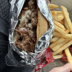 Mara's On The Way - Philly cheese steak sandwich