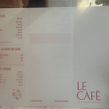 Le Café by Nicolas Rouzaud - Menu front - Coffee & Tea Near Me - London, XGL Le Café by Nicolas Rouzaud - Menu front - Coffee & Tea Near Me - London, XGL