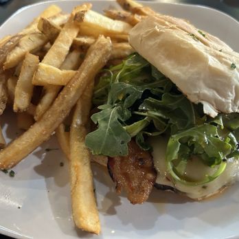 Broken Barrel Bar And Grill - Sweet & Spicy Burger w/fries - Bars Near Me - Middletown, Ohio
