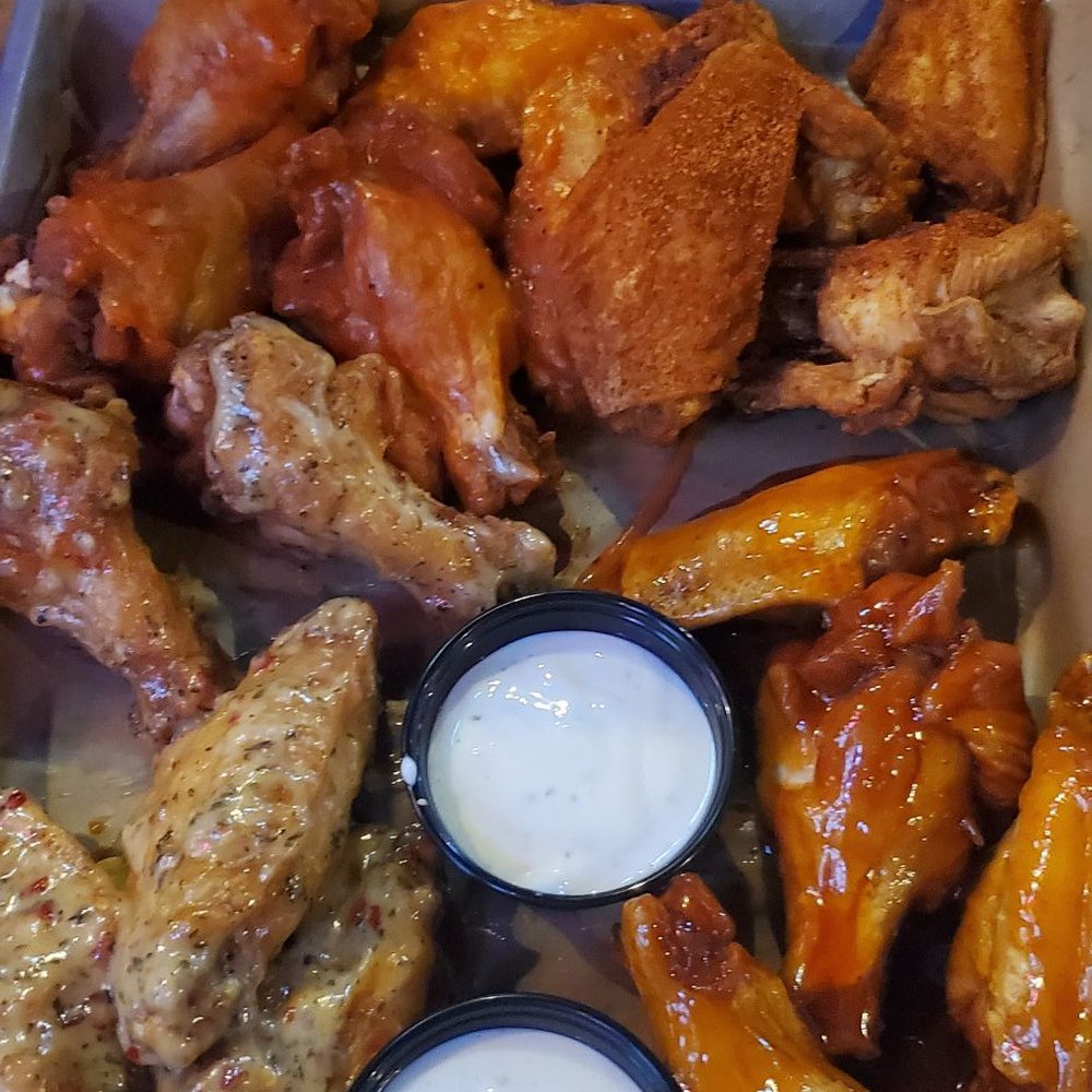 Buffalo Wild Wings - BBQ medium, desert hot, mango habanero, and lemon parmesan! - American Near Me - Jackson, Tennessee