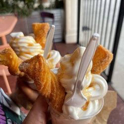 Ruby Plaza Cafe - Churro vanilla ice cream.
