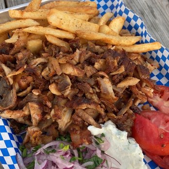 Taste - Pork belly gyros with seasoned fries - Greek Near Me - Westmont, Illinois Taste - Pork belly gyros with seasoned fries - Greek Near Me - Westmont, Illinois