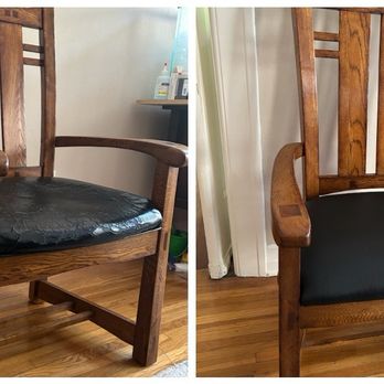Antunez Upholstery - Before & After - vinyl was cracked and cushion foam was flat - Furniture Reupholstery Near Me - Pasadena, California