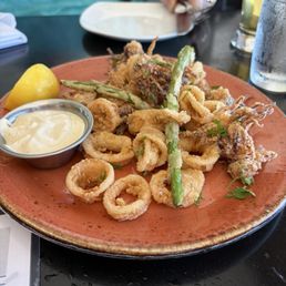 Delicious fried calamari! I loved the fried green beans. Portion is small for sharing, and for the price.