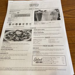 the menu of a restaurant