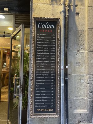 Menu photo 6 Colom Barcelona, B