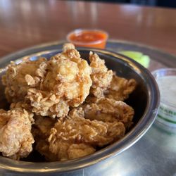 Out The Road - Chicken bites!!! Mix the ranch and hot sauce that's the key!!