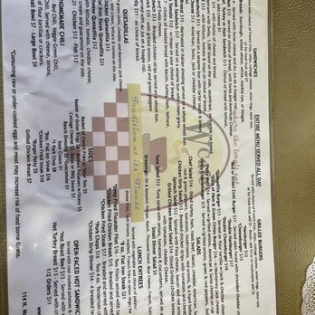 W Cafe - a menu for a hot dog - Diners Near Me - Gunnison, Colorado