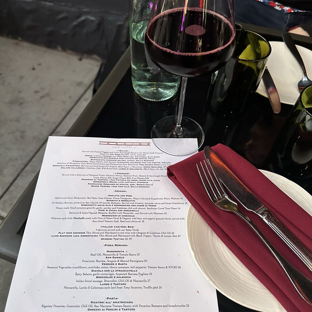InoVino - Glass of chilled red wine - Italian Near Me - San Francisco, California
