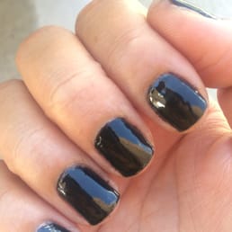 One coat polish and sloppy!