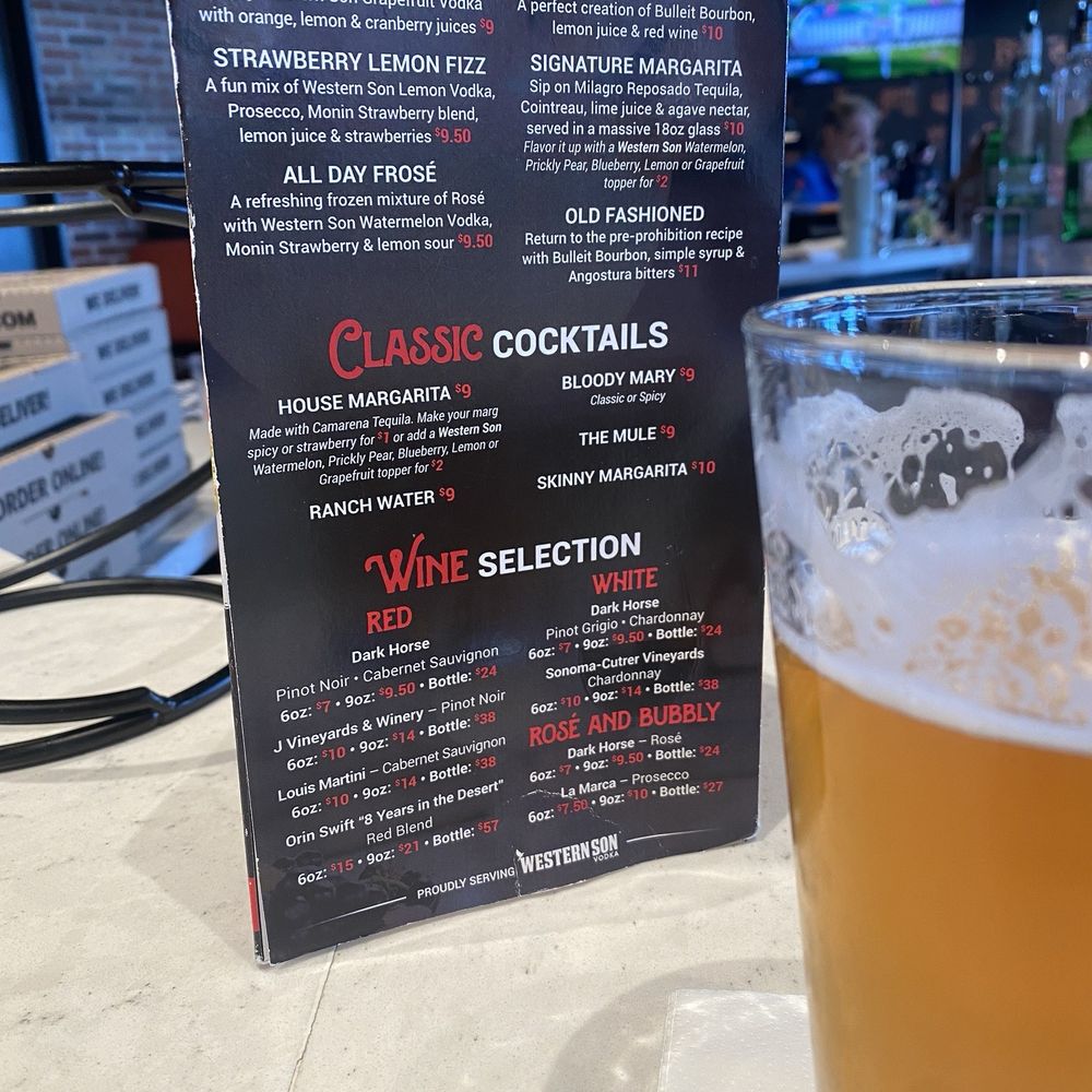 Cocktail menu