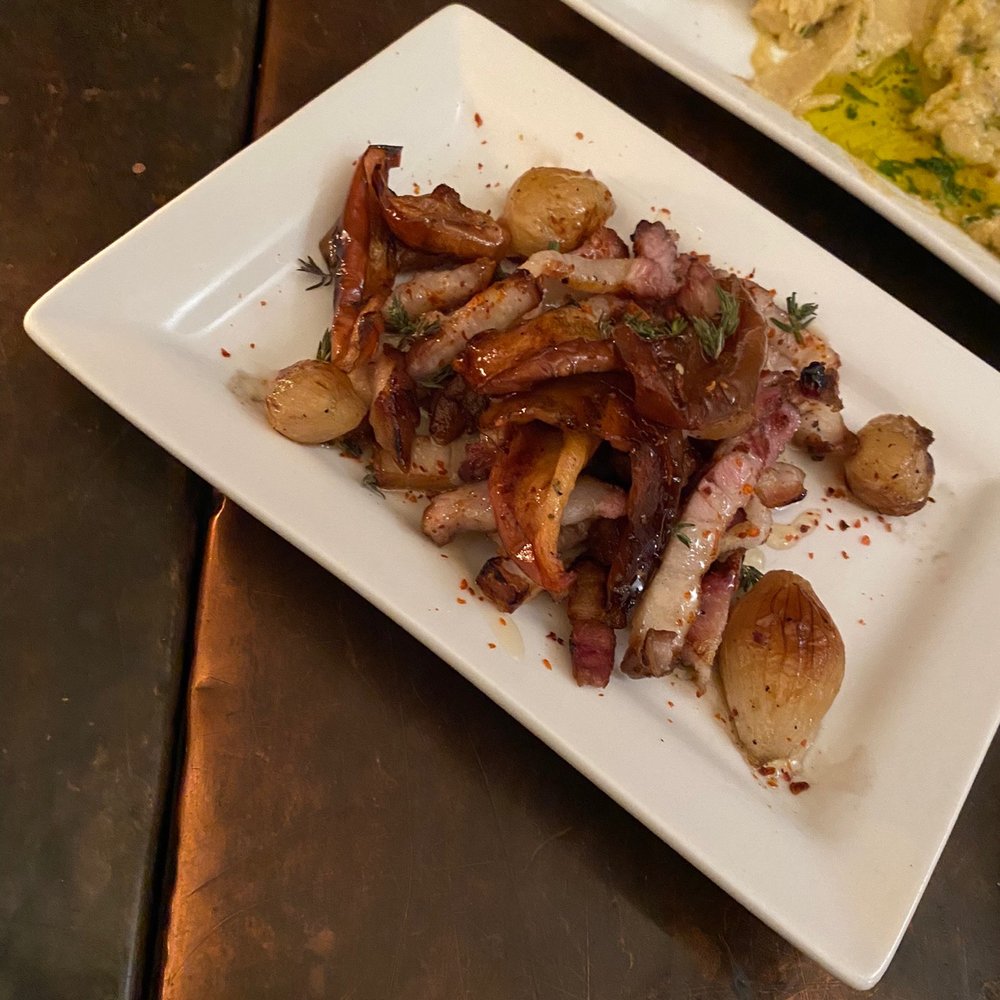 Taxim - Pork with Carmel lizard onions, honey, apple (love) - Greek Near Me - Chicago, Illinois Taxim - Pork with Carmel lizard onions, honey, apple (love) - Greek Near Me - Chicago, Illinois