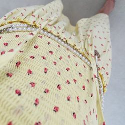 Luv the Tuscan countryside lemon strawberry print, pure cotton textile is light & airy