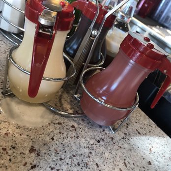 Eggs 'n Things Ko Olina - Coconut and guava fruit syrup the coconut is the BEST!! - American Near Me - Kapolei, Hawaii Eggs 'n Things Ko Olina - Coconut and guava fruit syrup the coconut is the BEST!! - American Near Me - Kapolei, Hawaii