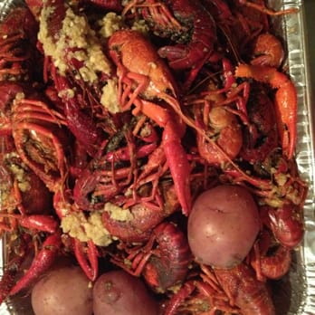Cajun Crawfish - 5lbs Very spicy garlic butter $5.99 lb + 3 potatoes for $1.00. Smells great. - Cajun/Creole Near Me - Houston, Texas