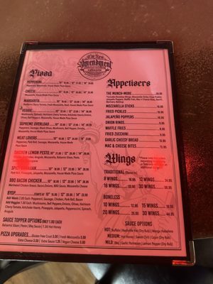 Menu photo 1 The First Amendment a Pizza Joint Claremont, CA