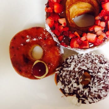 Jarams Donuts - Clockwise: creme brûlée, Nutella Cronut & toasted coconut - Donuts Near Me - Dallas, Texas Jarams Donuts - Clockwise: creme brûlée, Nutella Cronut & toasted coconut - Donuts Near Me - Dallas, Texas