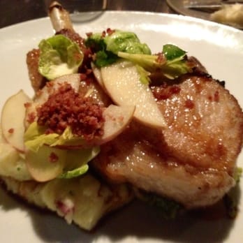Prospect - Pork with Yukon Gold Mashed Potatoes and Sautéed Brussel Sprouts - New American Near Me - San Francisco, California Prospect - Pork with Yukon Gold Mashed Potatoes and Sautéed Brussel Sprouts - New American Near Me - San Francisco, California