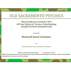 Old Sacramento Psychics - Coupon Special