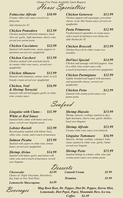 Menu photo 7 Da Vinci's Italian Restaurant Stillwater, OK