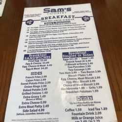 Sammy's Truck Auto Plaza - breakfast menu