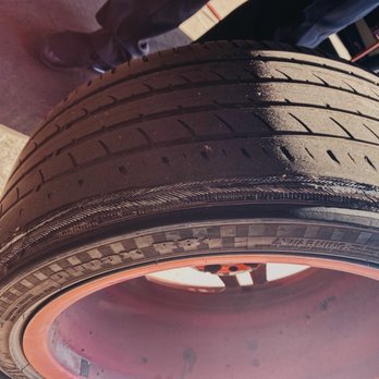 Nick's Alignment - The tire damage that lead me to Nick's shop - ouch! - Auto Repair Near Me - Van Nuys, California