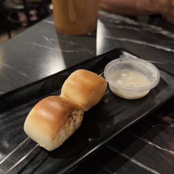 Khan Skewer Restaurant - Chinese milk buns w/ 2. Chinese Bun with Condensed Milk - Barbeque Near Me - Honolulu, Hawaii