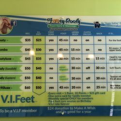 Footy Rooty - Menu