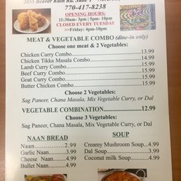 Menu, front Menu, front