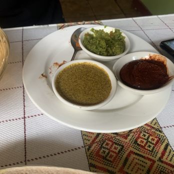 Gojo Ethiopian Restaurant - 3 different authentic sauces. all very good - Ethiopian Near Me - San Jose, California