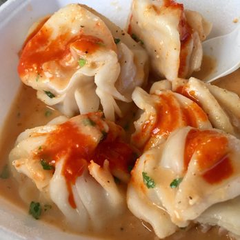Momochai - Chicken momo covered in sauce.. Delicious! - Bubble Tea Near Me - Woodside, New York